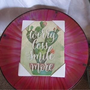 Cactus Wall Art with Inspirational Quote